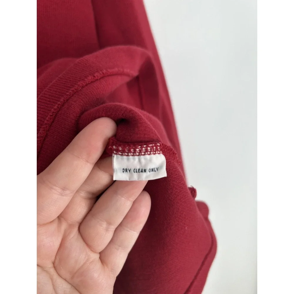 Polo‎ Ralph Lauren Sweater Leather Tab Quarter 1/4 Zip Pullover Red Knit Mens L